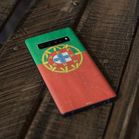 Portugal Flag Distressed Galaxy S10 Plus Skin